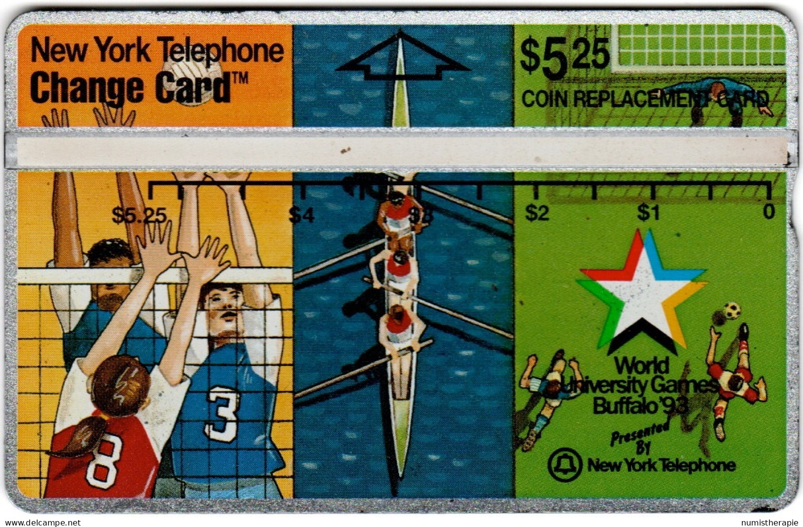 New York Telephone Change Card - Coin Replacement Card 1 : World University Games Buffalo 1993 - [3] Tarjetas Magnéticas