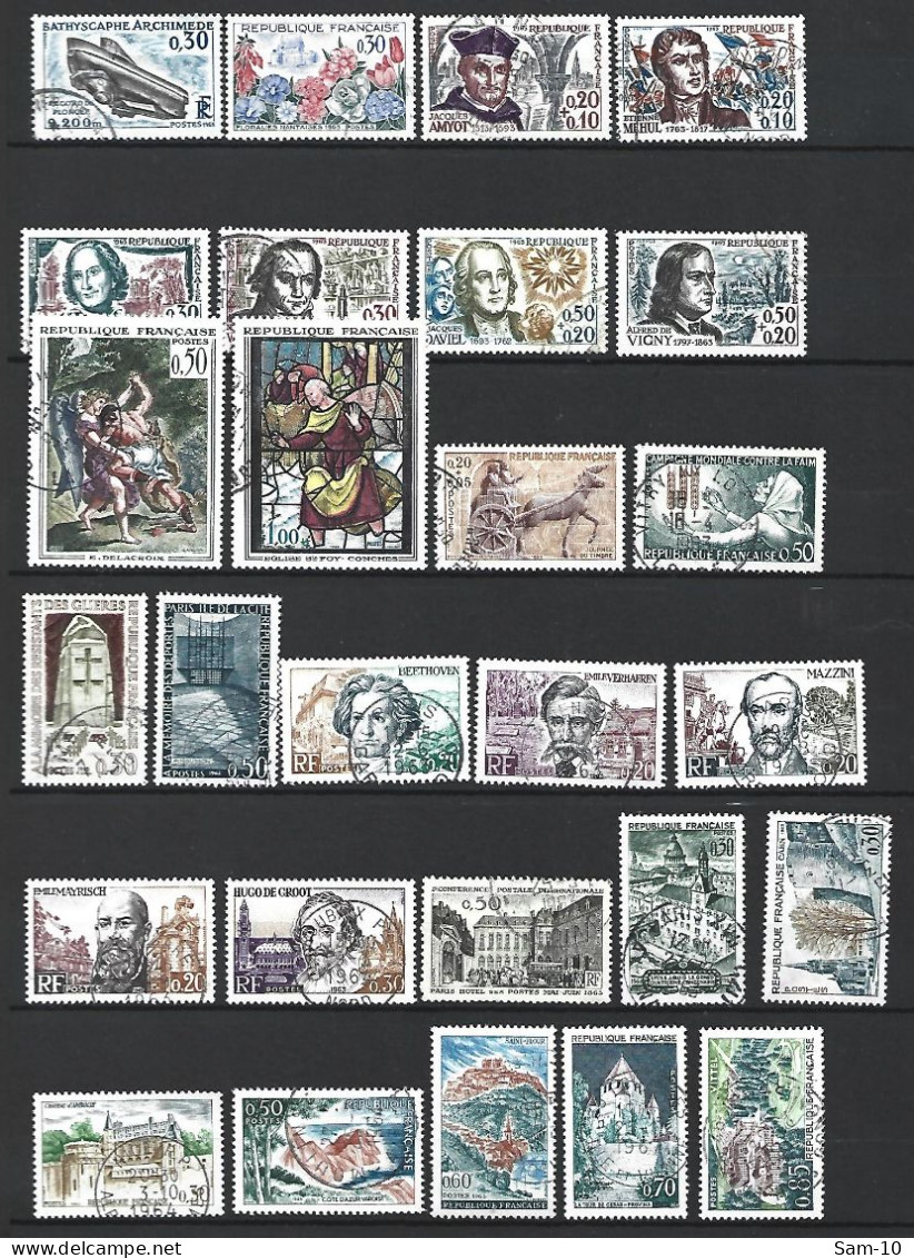 Année 1963 Compléte  France Oblitere N 1368/1403 - 1960-1969