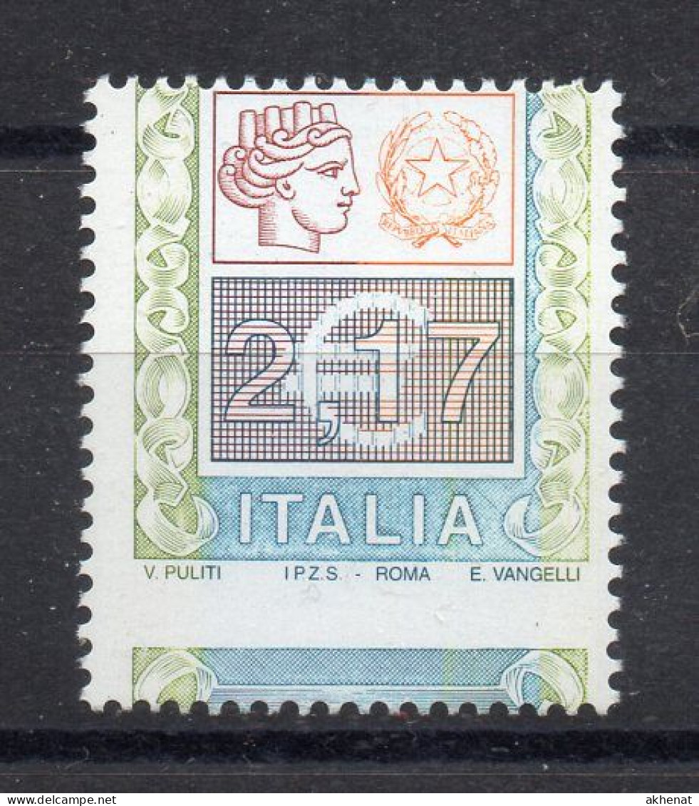 M20p25 - ITALIA  2002 , Alti Valori Il 2,17 Cents N. 2582 :  Dentellatura Spostata  *** - Varietà E Curiosità