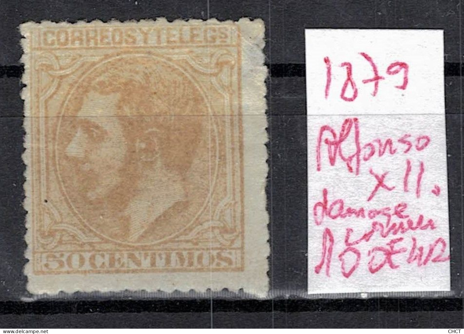 CHCT57 - Alfonso XII, 1879, Damaged Corner, MH, Spain - Nuevos