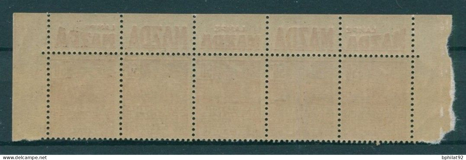 !!! 50C FEMME FACHI : BANDE DE 5 AVEC PUBS MAZDA NEUVE ** - Unused Stamps