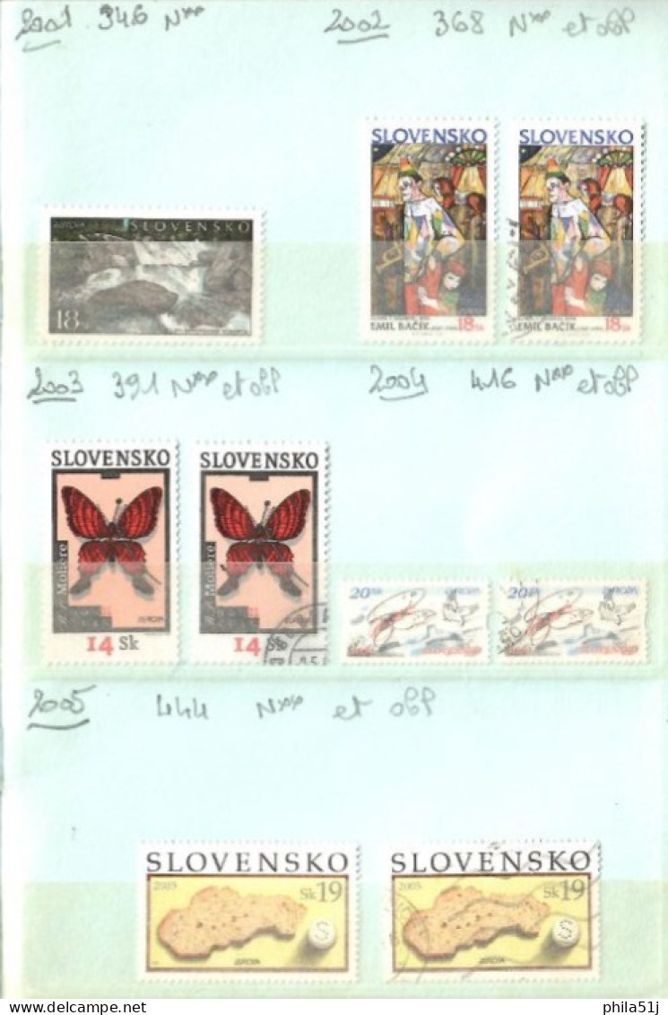 EUROPA   SLOVAQUIE ---ANNEE 2001 à 2014 ---N** & OBL 1/3 DE COTE - Colecciones