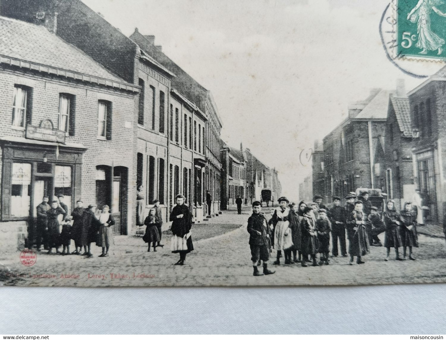 CPA CARTE POSTALE Ancienne Aniche Petite Place La Rue D Aoust  Animée - Aniche