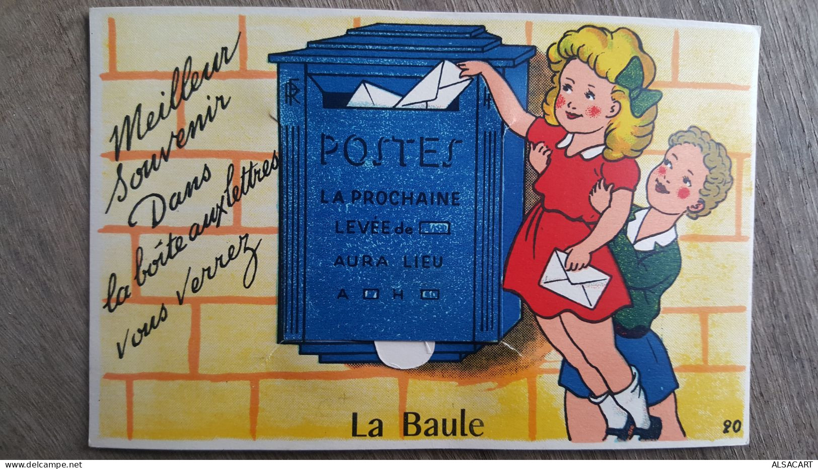 Carte à Systeme , Brodée , Dans La Boite Aux Lettres Vous Verrez La Baule - Embroidered
