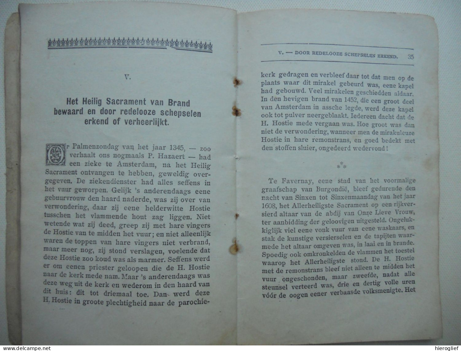Het Allerheiligste SACRAMENT des ALTAARS - stichtende lezingen door J. Dewitte 1923 steenbrugge brugge de lusthof