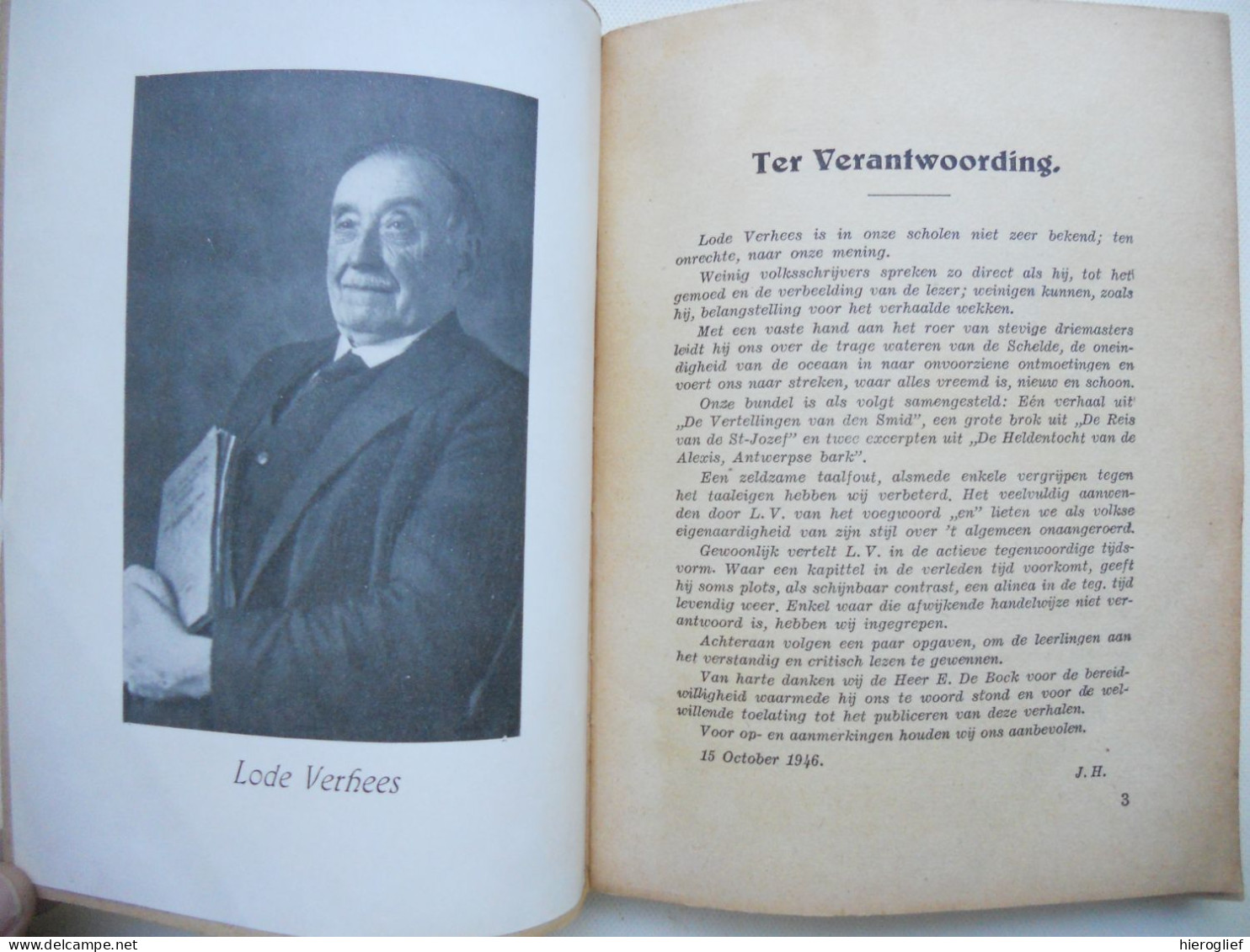 LODE VERHEES  ° & + Antwerpen Door J. Heyman / Schrijver Auteur 1946 De Procure - Historia