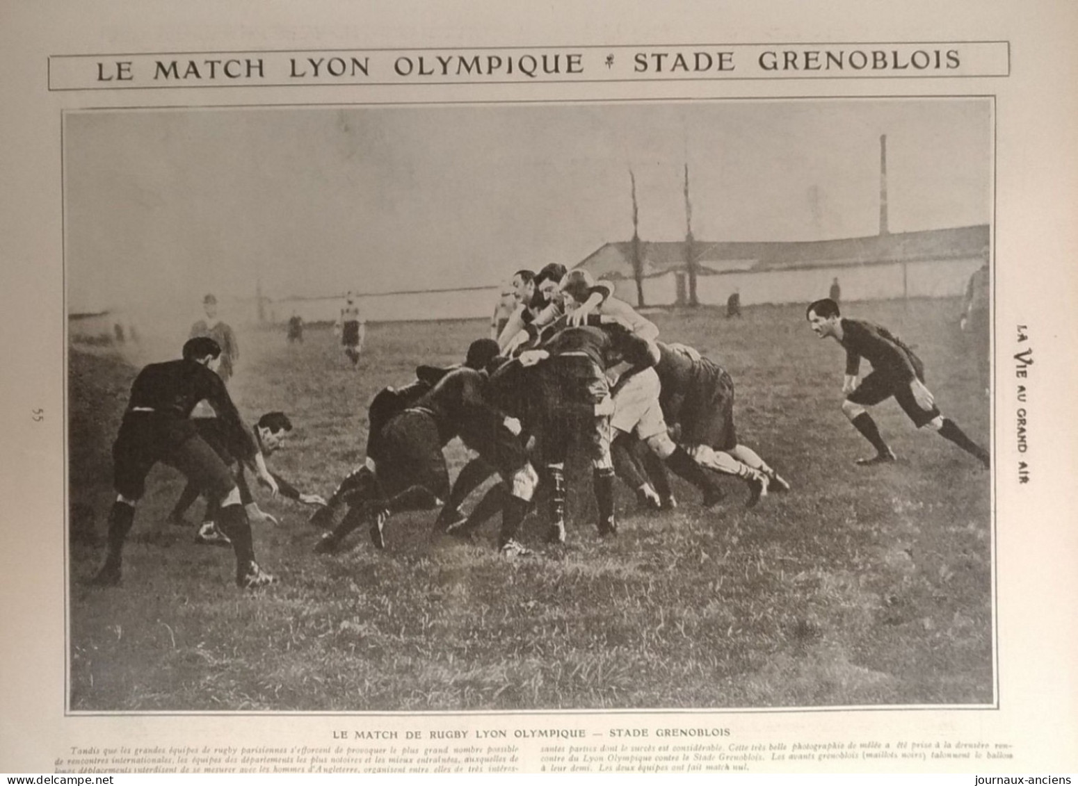 1905 RUGBY - LE MATCH LYON OLYMPIQUE - STAGE GRENOBLOIS - LA VIE AU GRAND AIR - Rugby