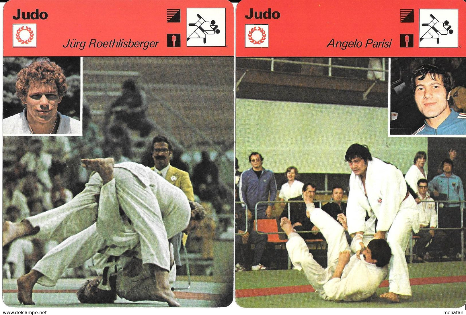 GF1940 - FICHES RENCONTRE - JUDO - ANGELO PARISI - GHIVI ONACHVILI - SERGUEI NOVIKOV - JURG ROETHLISBERGER - Artes Marciales