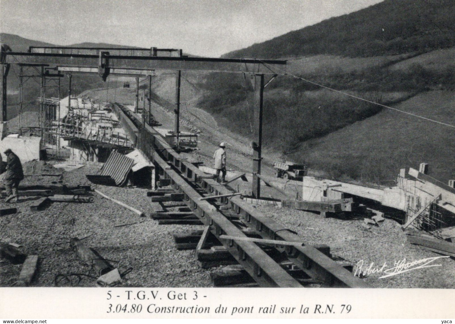 5  -T G V Get 3 Construction Du Pont Rail Sur La RN79  -1980 - Kunstbauten