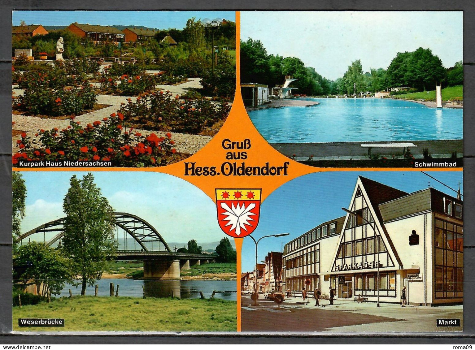 Hessisch Oldendorf, Kurpark, Schwimmbad, Weserbrücke, Markt, B-1350 - Hessisch-Oldendorf