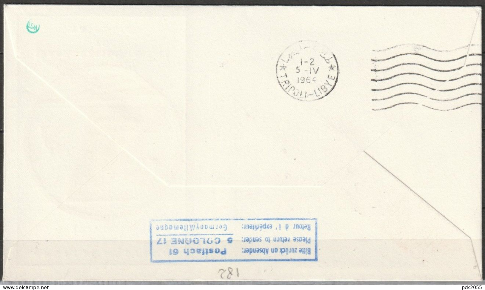 BRD Flugpost /Erstflug Boeing 720B  LH 732 Frankfurt - Tripolis  5.4.1964 Ankunftstempel 5.4.64 (FP 251 ) - Premiers Vols