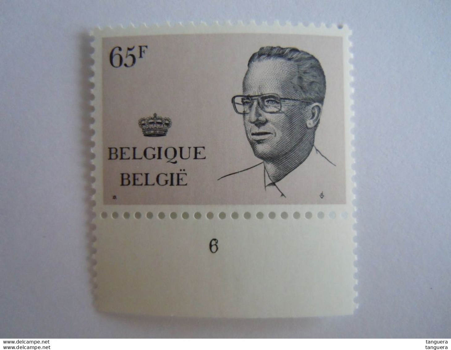 België Belgique 1981 Boudewijn Roi Baudouin Type Velghe Planche Plaatnummers 6 Cob 2023 Yv 2022 MNH ** - 1981-1990