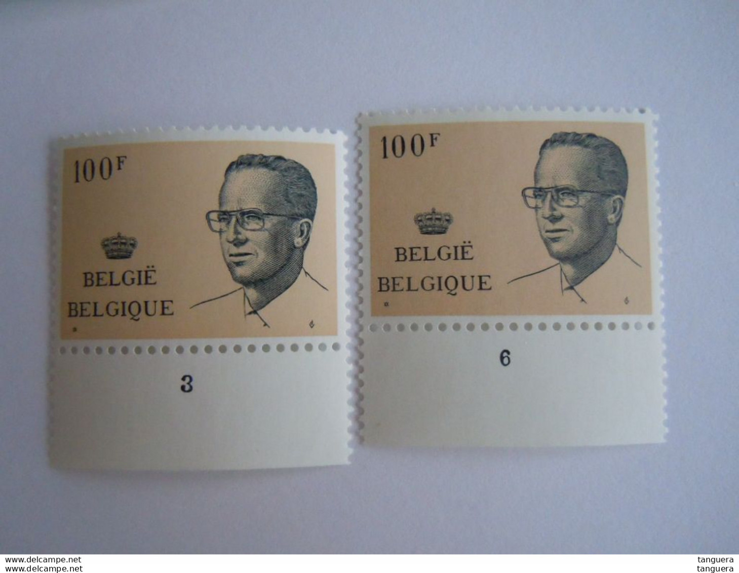 België Belgique 1981 Boudewijn Roi Baudouin Type Velghe Planche Plaatnummer 3-6 Cob 2024 Yv 2023 MNH ** - 1981-1990