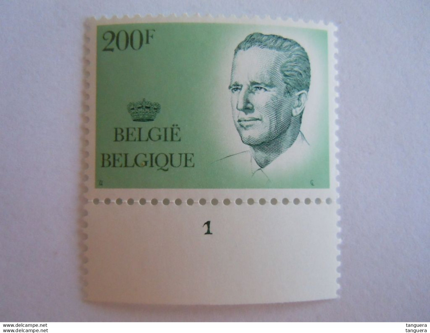 België Belgique 1986 Boudewijn Roi Baudouin Type Velghe Gomme Jaunâtre Planche 1 Cob 2236 Yv 2240 MNH ** - 1981-1990