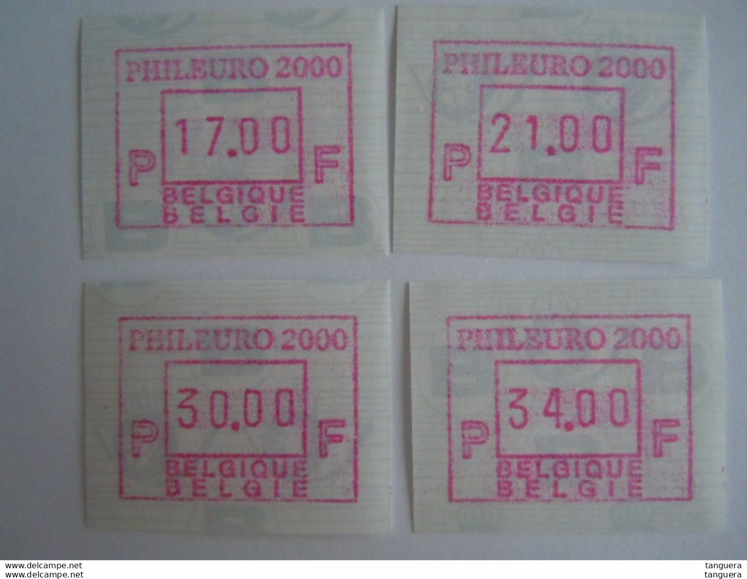 Belgie Belgique 2000 Frama ATM Phileuro 2000 Set 17-21-30-34  ATM102 MNH ** - Postfris