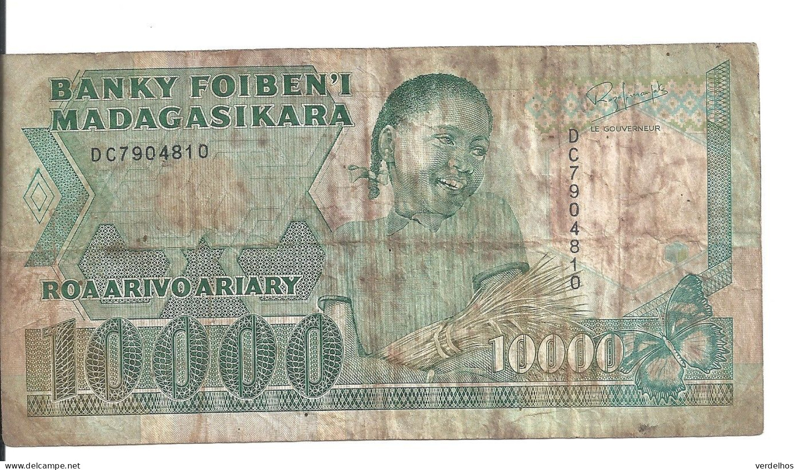 MADAGASCAR 10000 FRANCS ND1988-94 VG+ P 74 B - Madagaskar