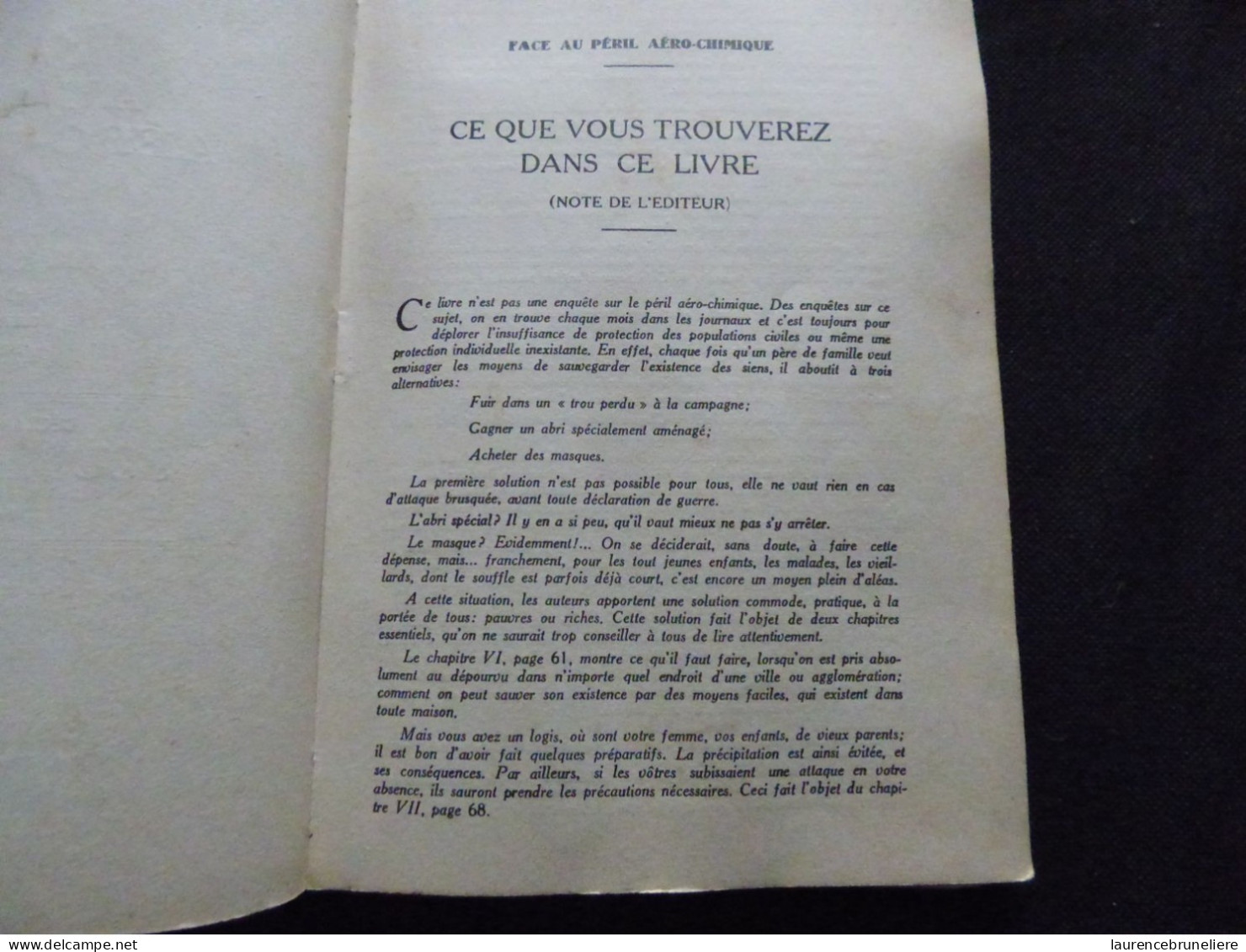 FACE AU PERIL CHIMIQUE - LA SECURITE CHEZ VOUS SANS MASQUE SANS ABRI - 1936 - PAUL BRUERE ET GEORGES VOULOIR - 1901-1940