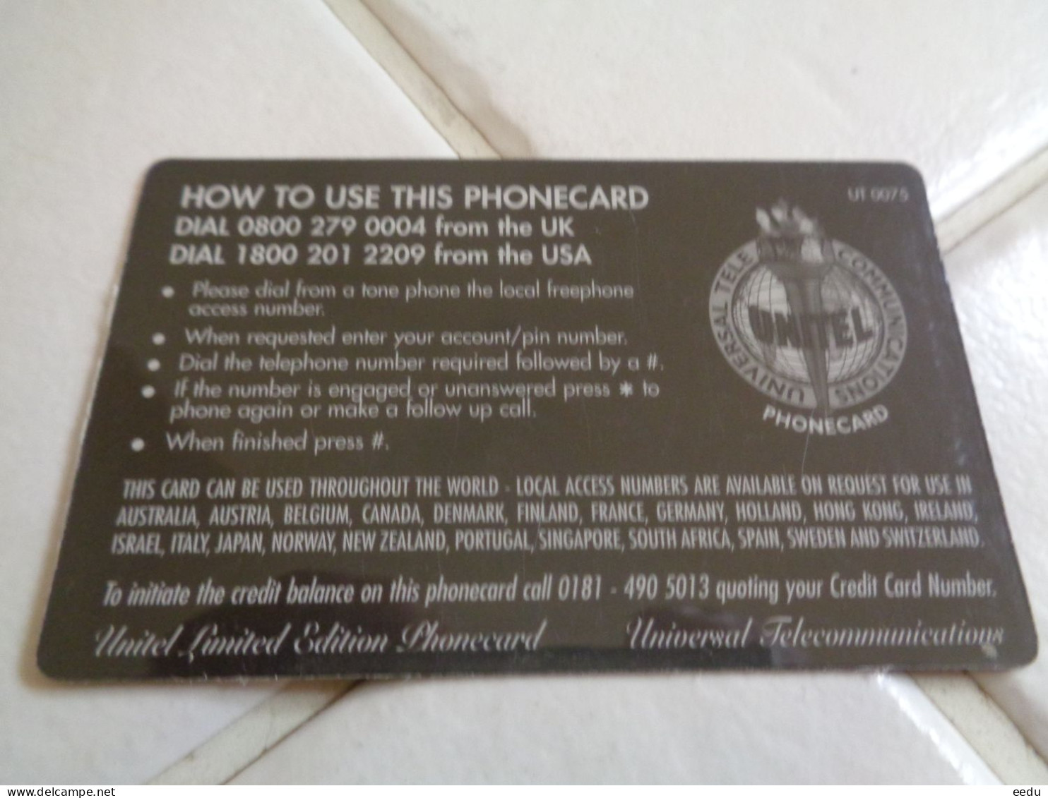 UK Phonecard - Fouten & Varianten
