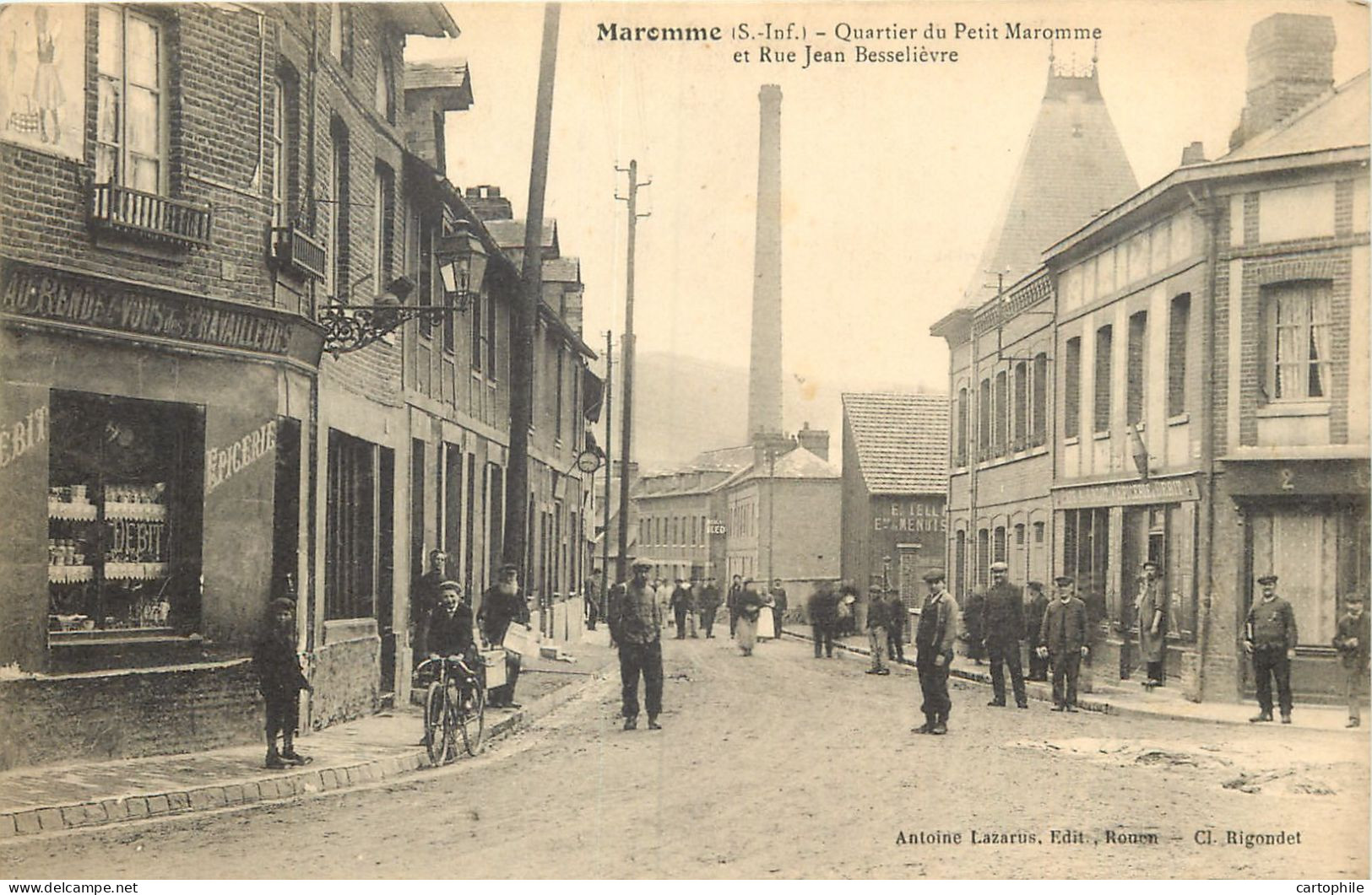 76 - MAROME - Quartier Petit Maromme Et Rue Jean Besselievre Animée 1911 - Maromme