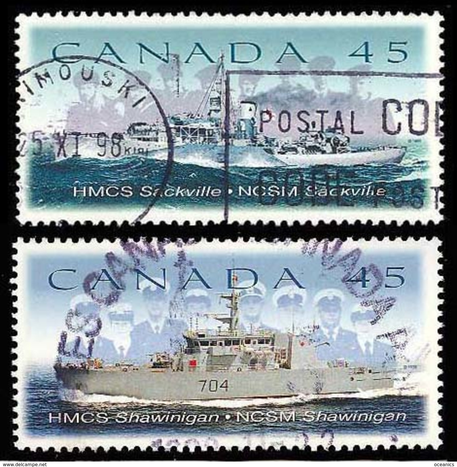 Canada (Scott No.1762-63 - HMCS Bateaux / Ships) (o) - Oblitérés