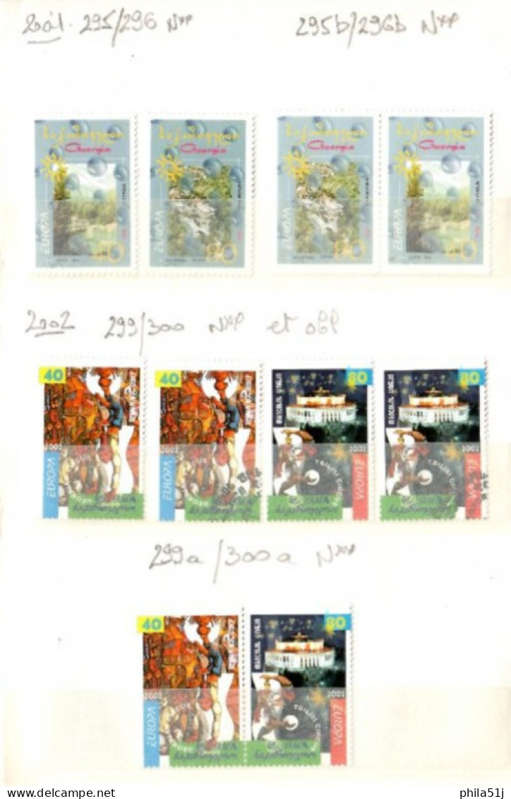 EUROPA  GEORGIE ---ANNEE 2001 à 2013---N** & OBL 1/3 DE COTE - Sammlungen