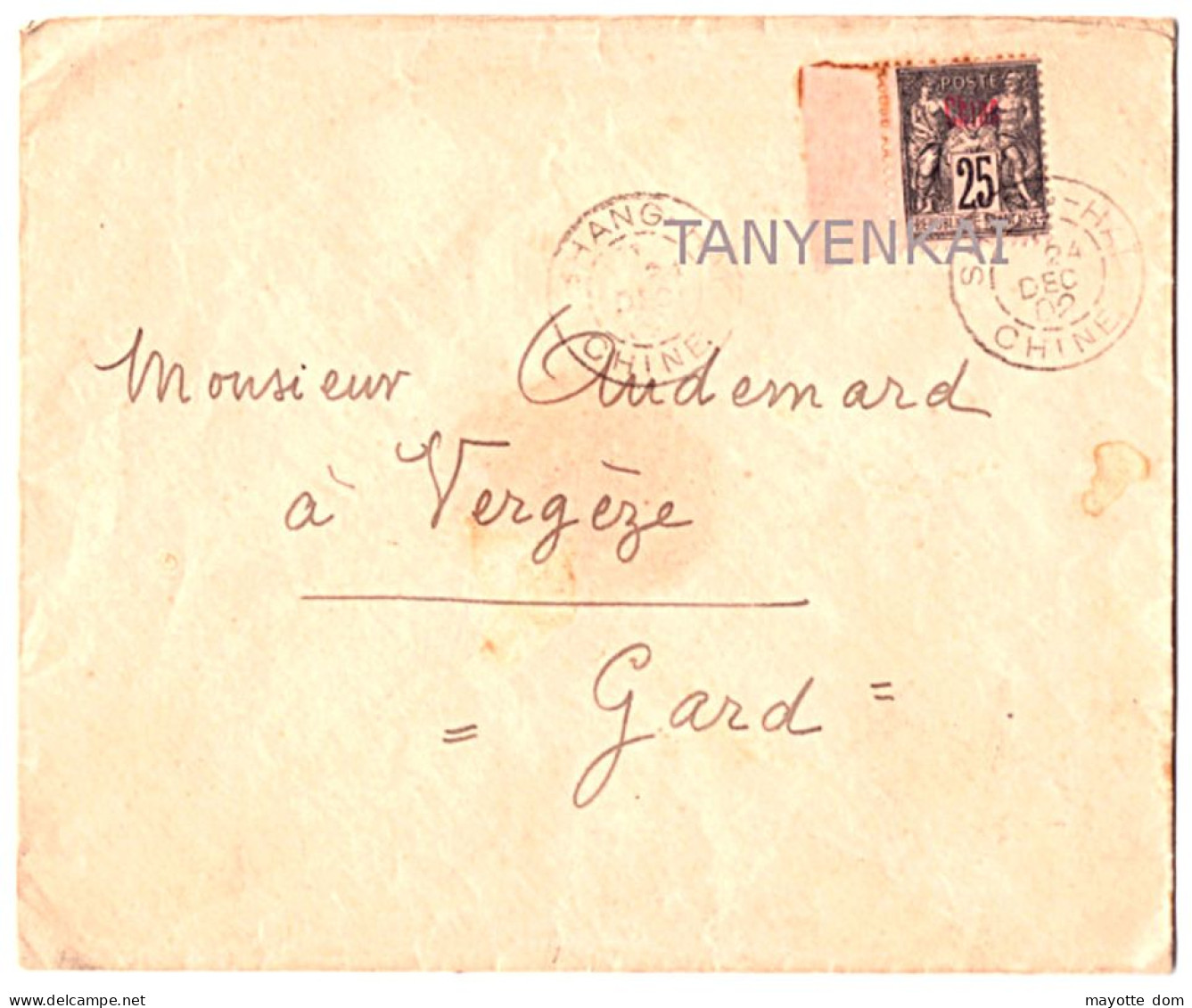 CHINA Chine 1902 Shang Hai Shanghai French PO France Audemard OLRY Cover - Briefe U. Dokumente