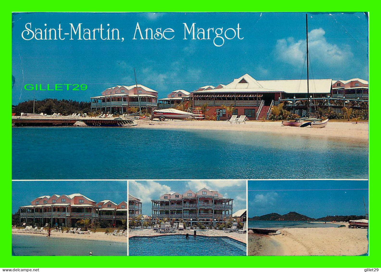 SAINT-MARTIN, QUADELOUPE - ANSE MARGOT - 4 MULTIVUES - CIRCULÉE EN 1994 - EDITIONS EXBRAYAT - - Saint Martin