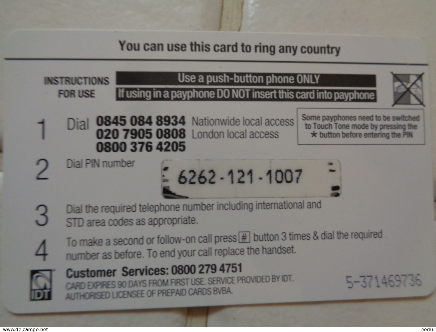 UK Phonecard - [ 9] Errores & Fallas