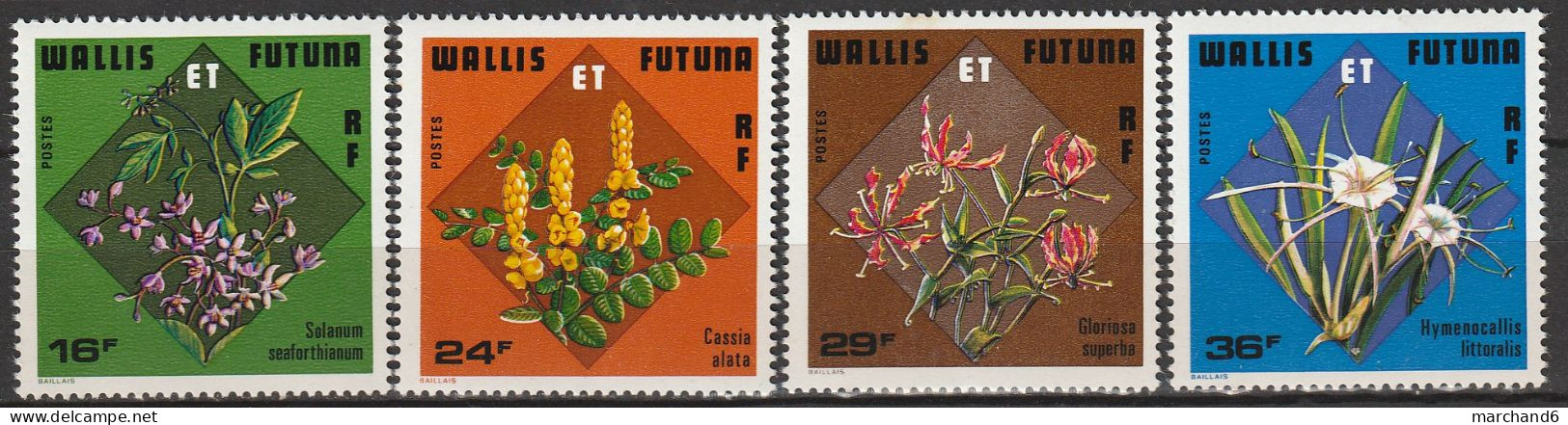 Wallis Et Futuna Flore Solanum Seafortianum Cassia Alata Gloriosa Superba Hymenocallis Littoralis N°213/216 **neuf - Nuovi