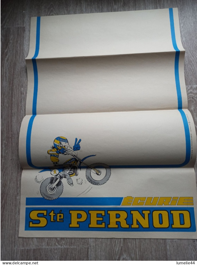 Café Bar Bistrot 1980 Affiche écurie Course Pernod Ricard Vierge Moto Cross - Poster & Plakate