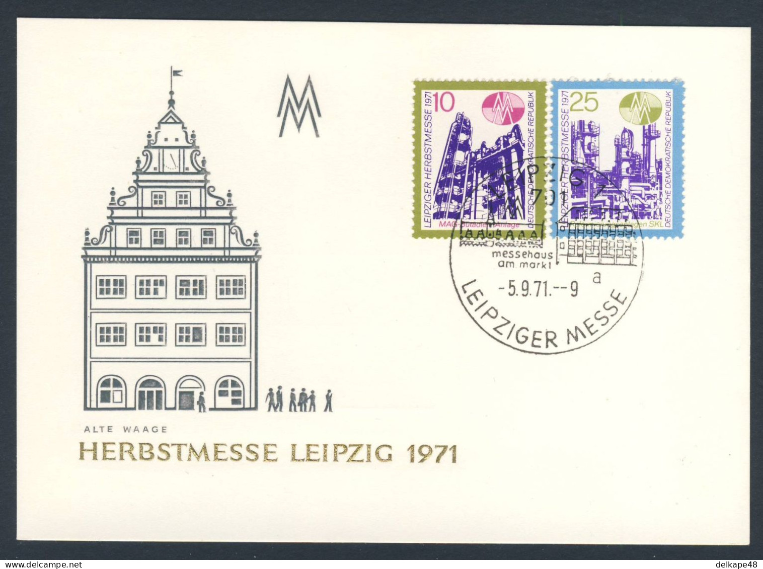 DDR Germany 1971 Karte Card Carte - Herbstmesse Leipzig 1971 - Alte Waage / - Autres & Non Classés