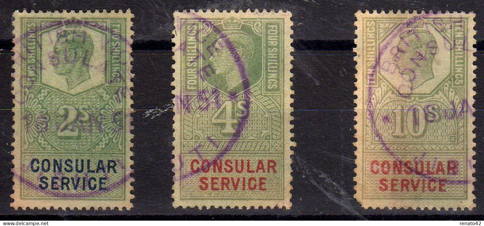 TIMBRES OBLITERES GRANDE BRETAGNE CONSULAR SERVICE - Fiscaux