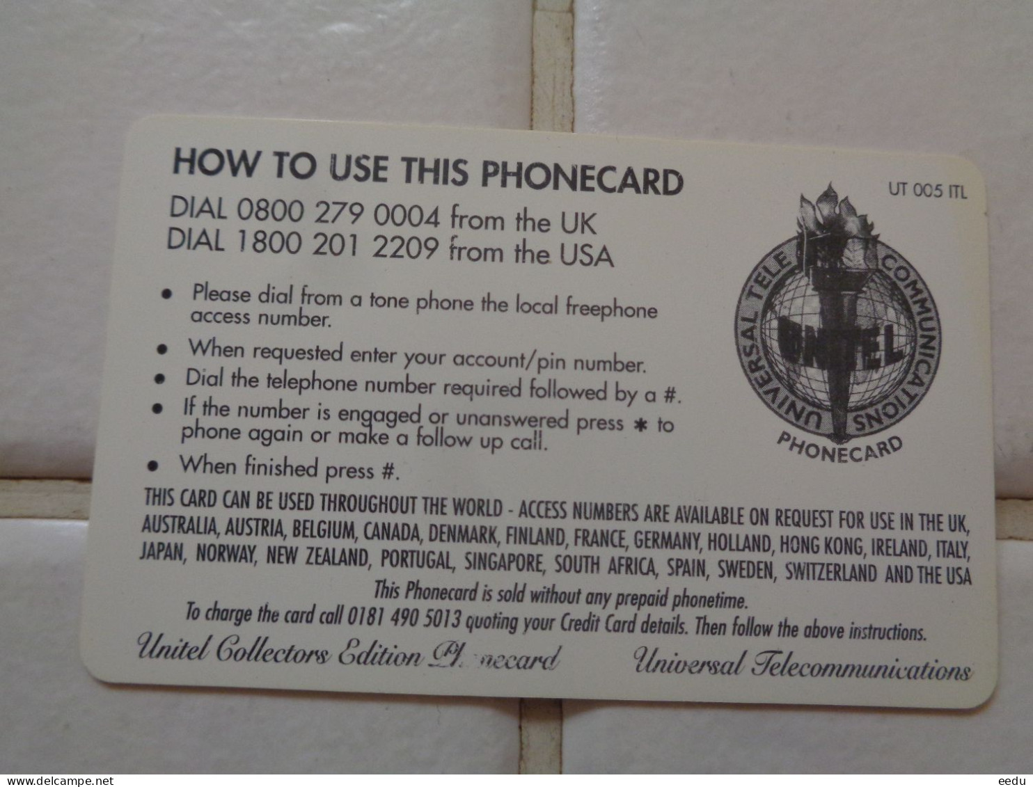 UK Phonecard - [ 9] Errores & Fallas