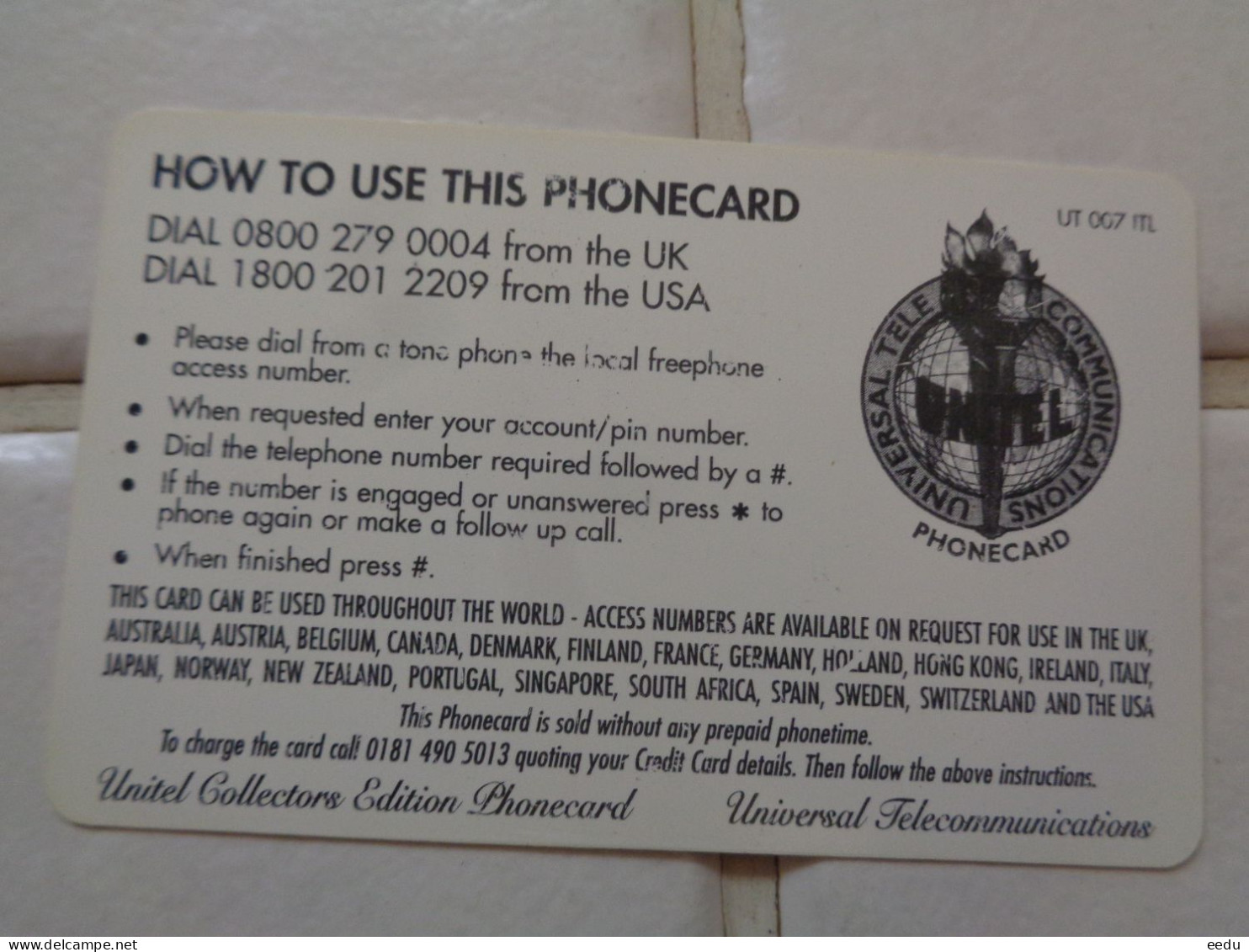 UK Phonecard - [ 9] Fehlliste