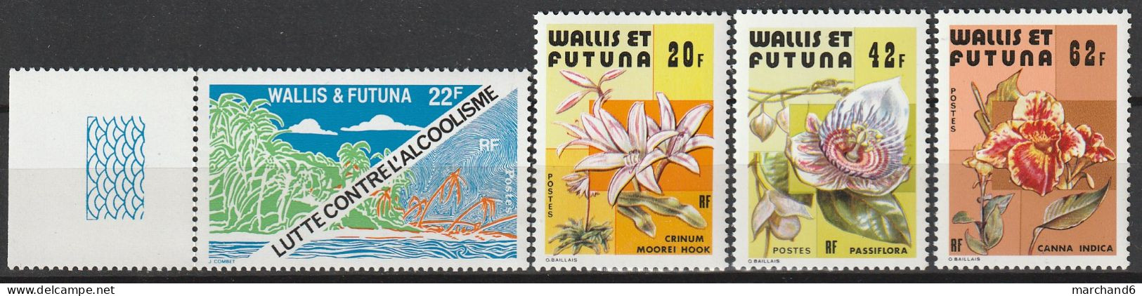 Wallis Et Futuna Lutte Contre L Alcoolisme Flore Fleurs Des Wallis N°237/240 **neuf - Neufs