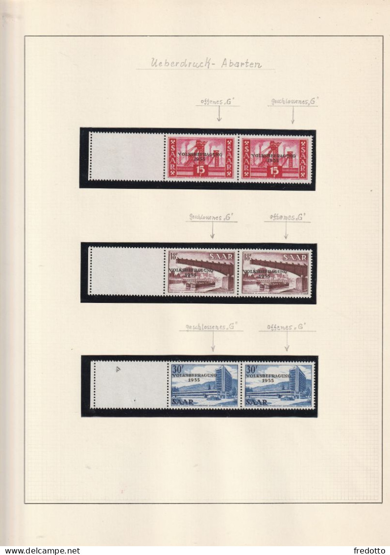 Saar - Ueberdruck - Abarten - Gebraucht