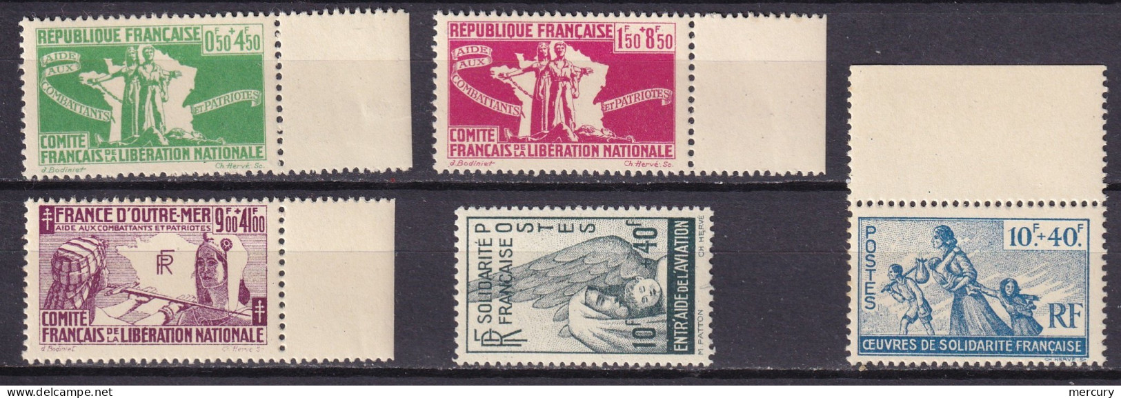 COL. GEN. - FRANCE LIBRE - 5 Valeurs Neuves TTB - Andere & Zonder Classificatie