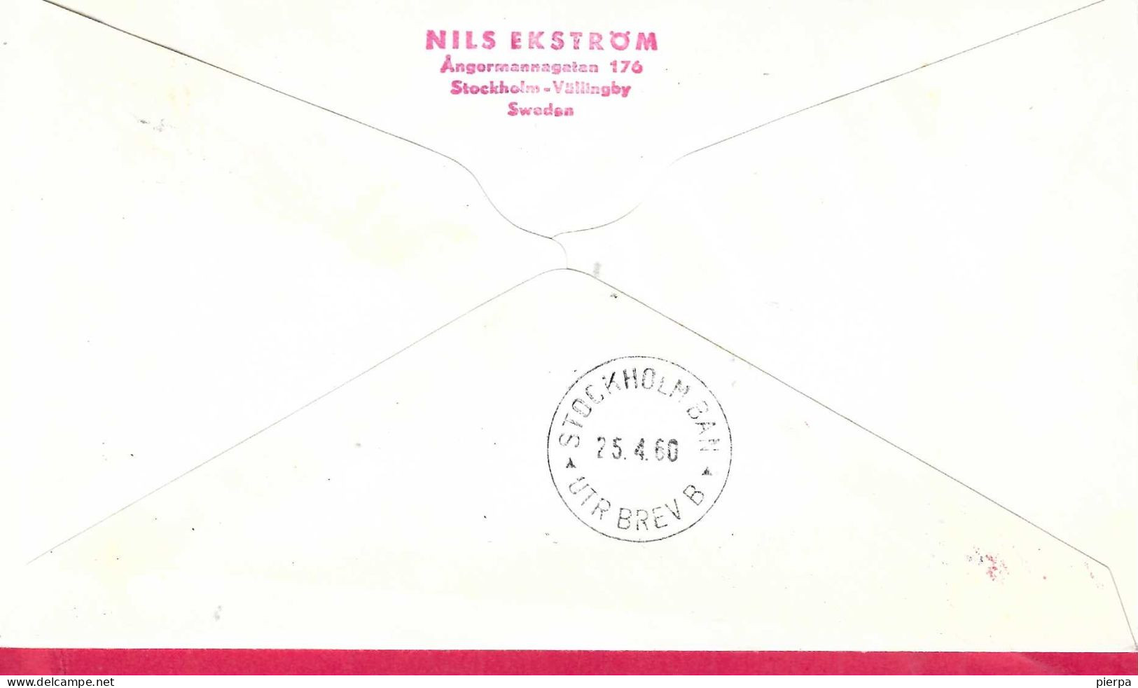 HOLLAND - FIRST CARAVELLE FLIGHT SAS FROM AMSTERDAM TO STOCKHOLM *25.4.1960* ON OFFICIAL COVER - Poste Aérienne