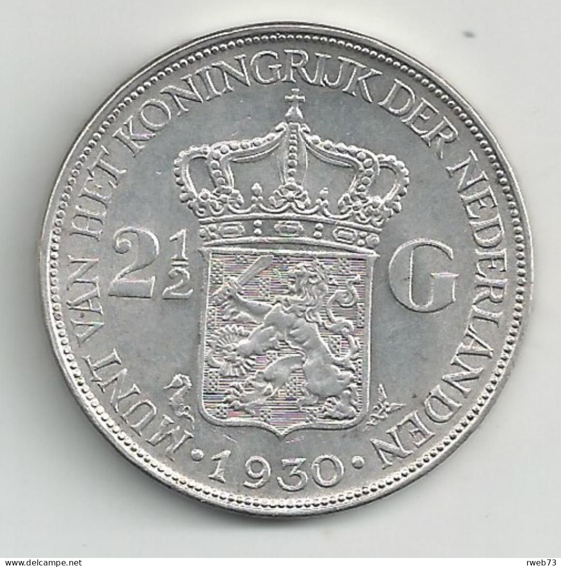 PAYS BAS - 2 1/2 Gulden - 1930 - Argent - TTB/SUP - 2 1/2 Florín Holandés (Gulden)