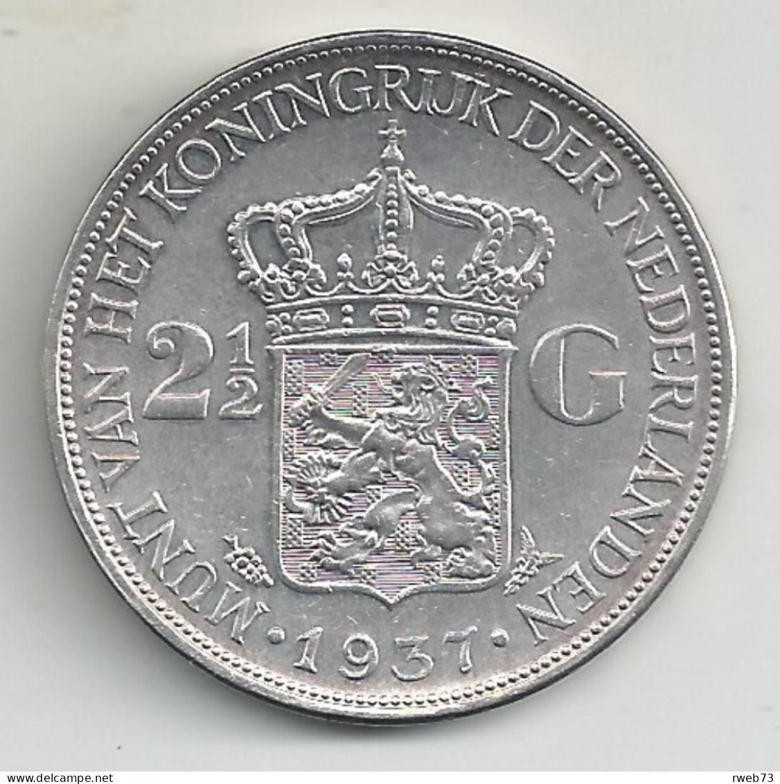 PAYS-BAS - 2 1/2 Gulden - 1937 - Argent - TB/TTB - 2 1/2 Florín Holandés (Gulden)