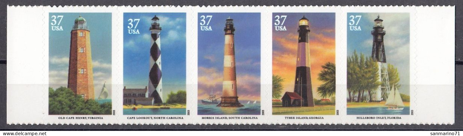 UNITED STATES 3746-3750,unused,lighthouses - Nuovi