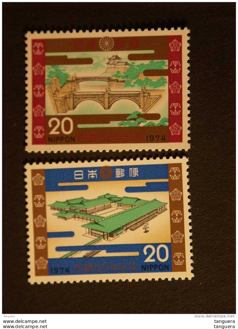 Japan Japon Nippon 1974 Jubilé D'Or Du Couple Impérial Pont Palais Impérial Brug Keizerlijk Paleis Yv 1099-1100  MNH ** - Neufs