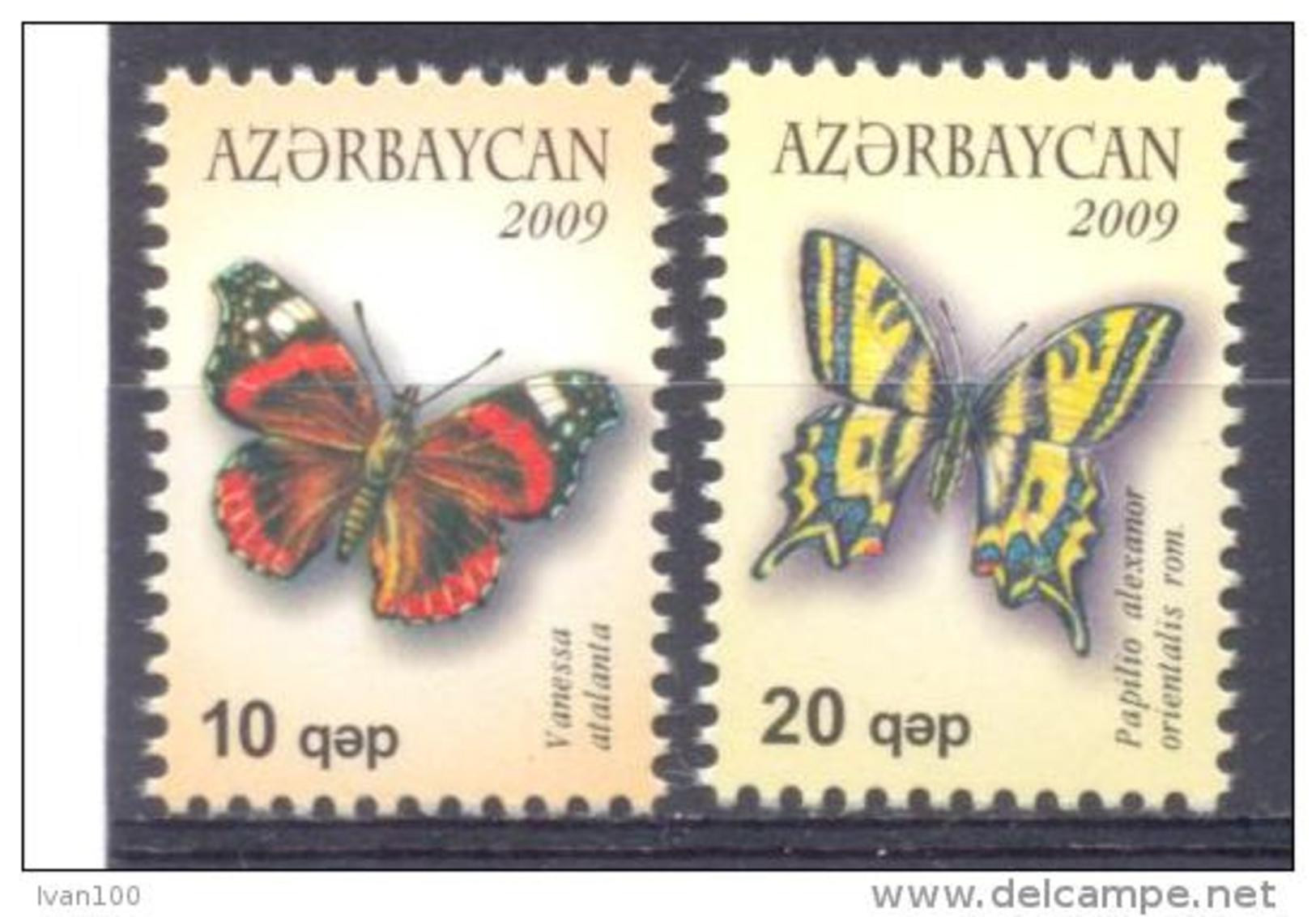 2009. Azerbaijan, Butterflies, 2v, Mint/** - Azerbaïdjan