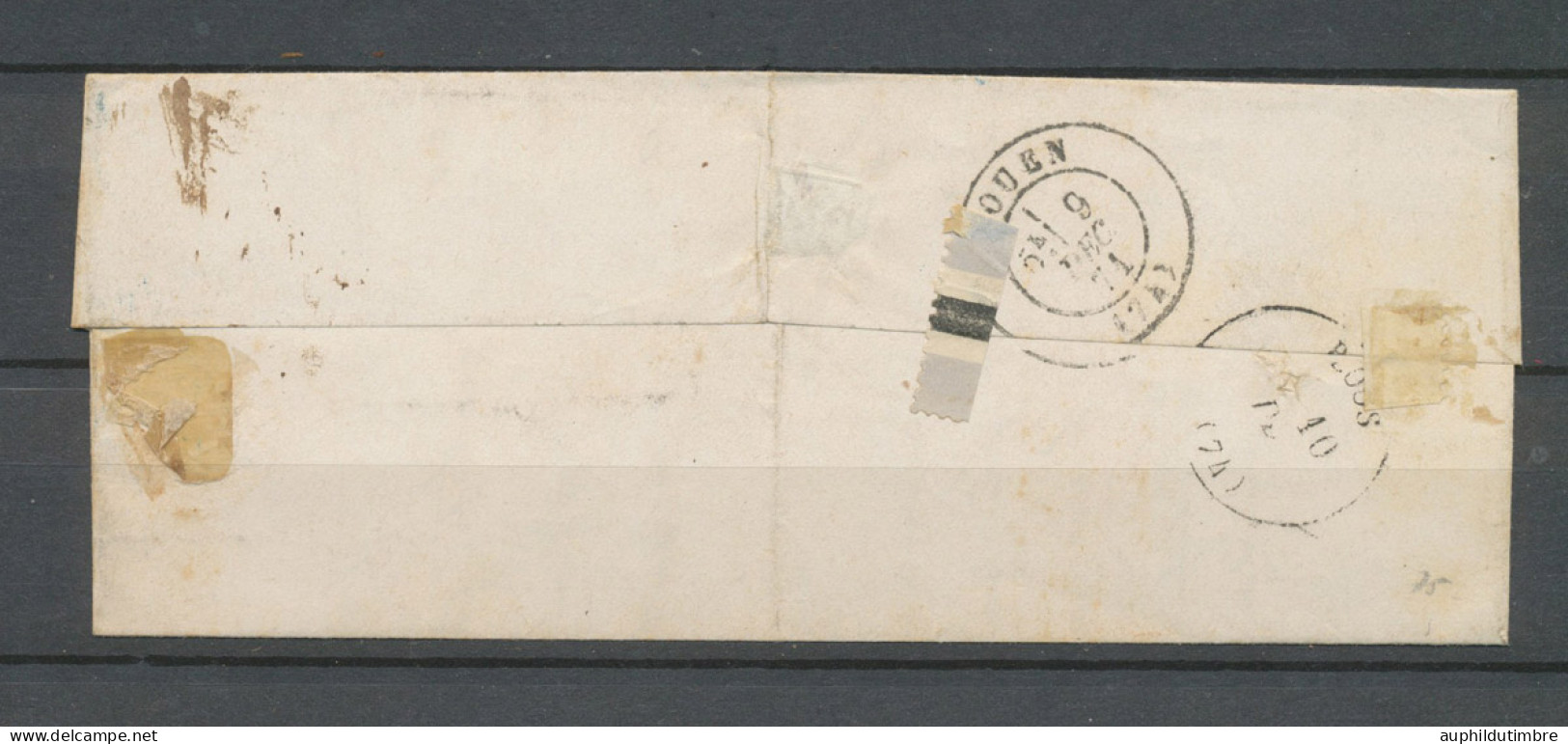 1871 Lettre N°60 25c Bleu Obl GC1694 BLEUS +CAD T16 GRAND-COURONNE(74) N3566 - 1849-1876: Période Classique