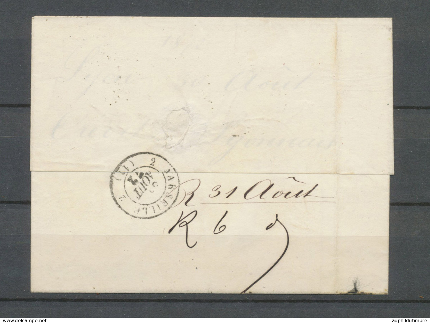 1872 Lettre N°60 25c Bleu Planchage 146A2, 8ème état. Superbe. Rare N3565 - 1871-1875 Cérès