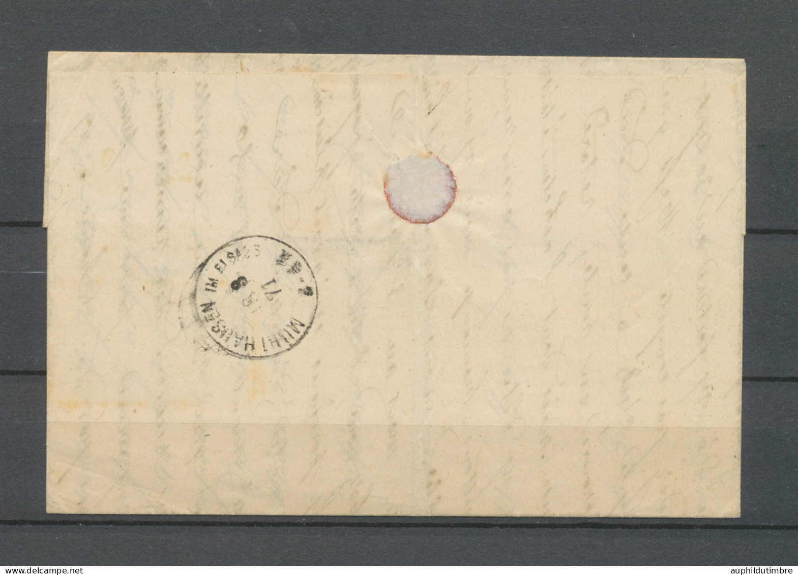 Mars 1871 Lettre Taxe 30ct Double Trait En Bleu + Paire 28 10c Bistre RRR N3574 - Storia Postale