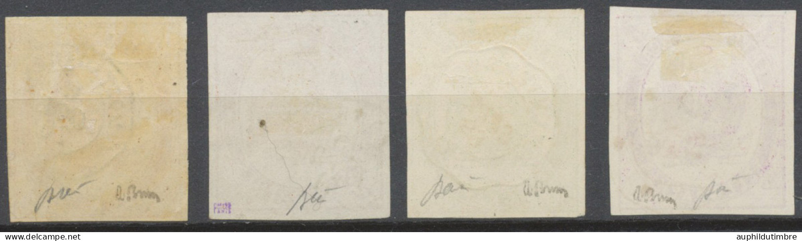 1868 Timbres Télégraphes N°1 à 4 Non Dentelé. Signés Brun. C995€. Superbe N3617 - Télégraphes Et Téléphones