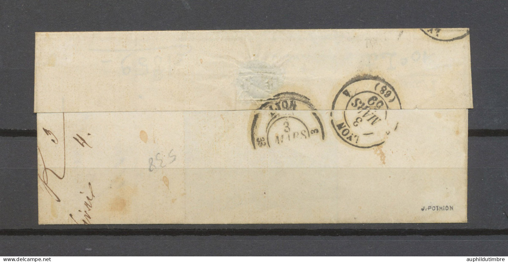 1859 LSC Taxe N°1 10c Lithographié Marges Exceptionnelles. Signé N3623 - 1859-1959 Covers & Documents