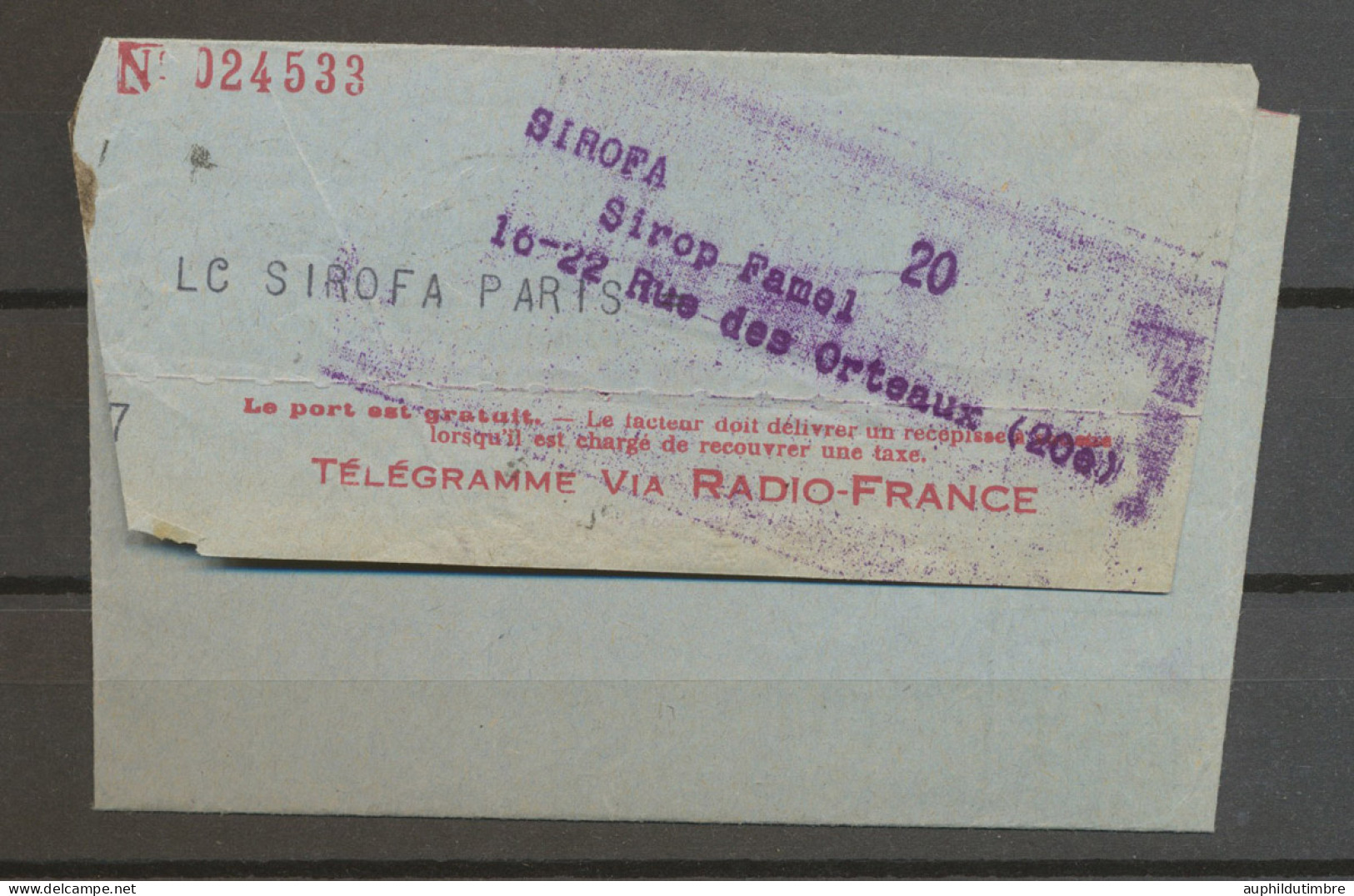 1937 TELEGRAMME Via RADIO France De DURBAN Afrique Du Sud. Superbe N3633 - Telegraphie Und Telefon