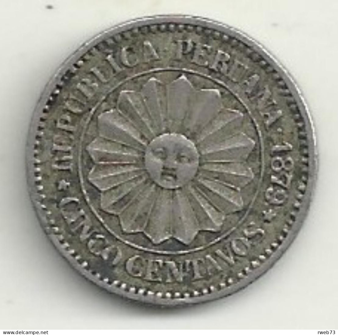 PEROU - 5 Centavos - 1879 - TB/TTB - Pérou